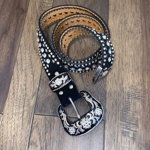 Nocona black western bling belt
